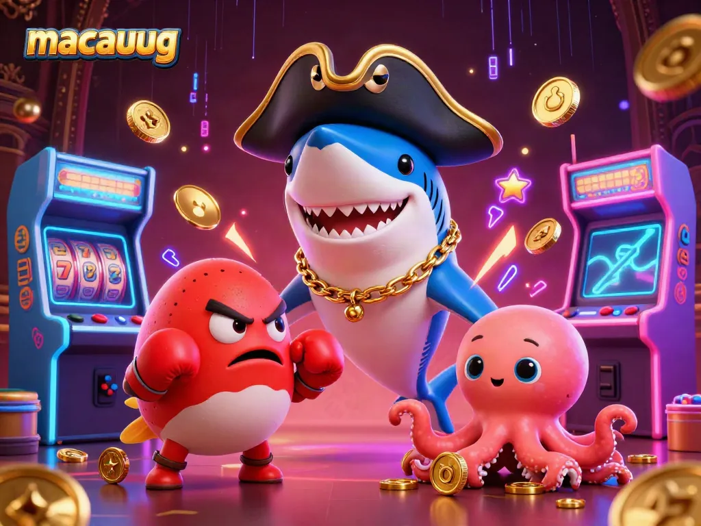 Gameplay action with the macaugg theme showcasing a vibrant scene of casino gaming.