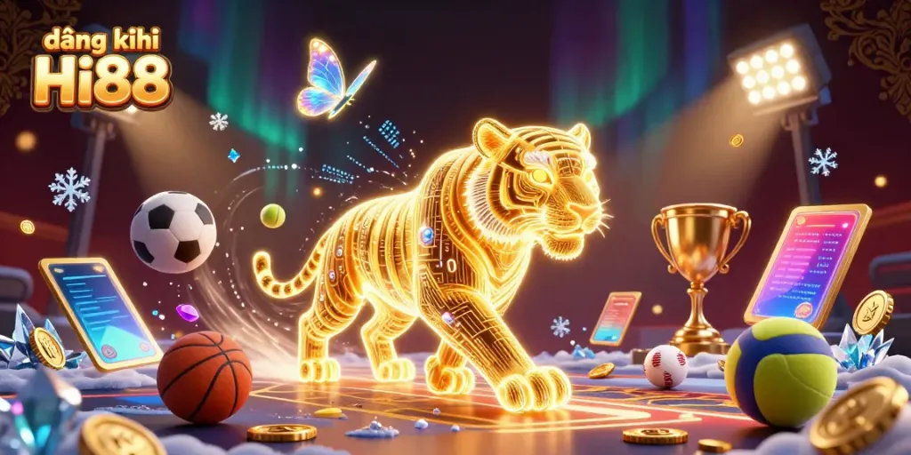 Experience the excitement of gaming with đăng ký Hi88 featuring stunning neon elements and dynamic sports-themed visuals.