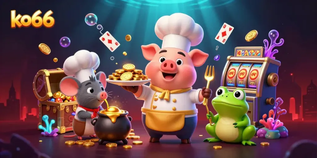 Engage in thrilling gameplay at ko66 with vibrant gold coins and exciting slots.