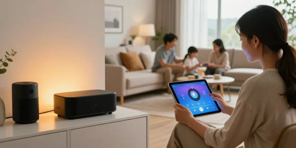 Smart audio system enhancing the living space at خانه هوشمند جهان اسمارت.