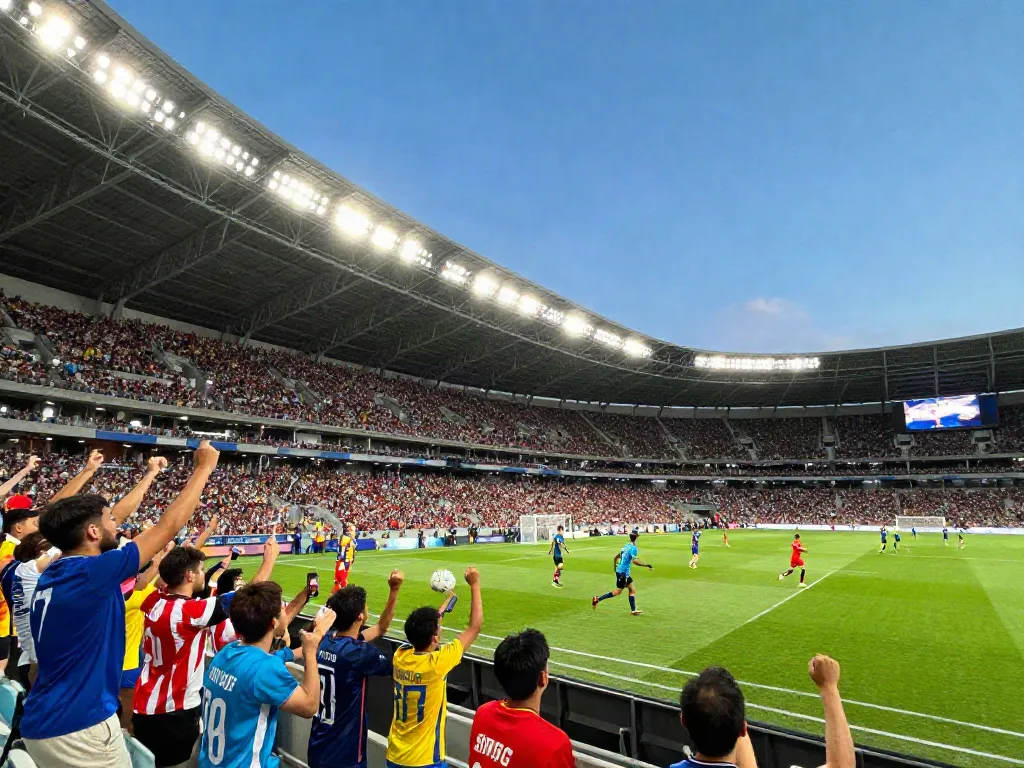 TOP10 สโมสร dynamic football scene capturing fans and players in action.