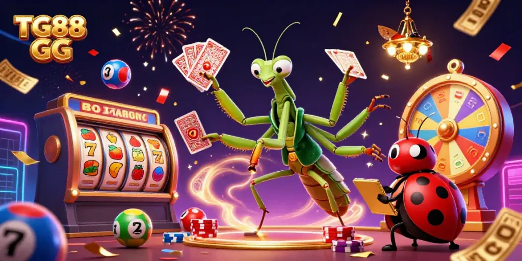 Experience the vibrant action at TG88 GG with a dynamic casino scene showcasing games and excitement.