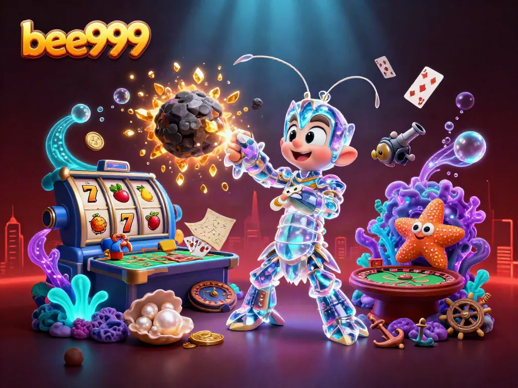 Experience bee999's thrilling casino action with vibrant characters and dynamic gaming elements.