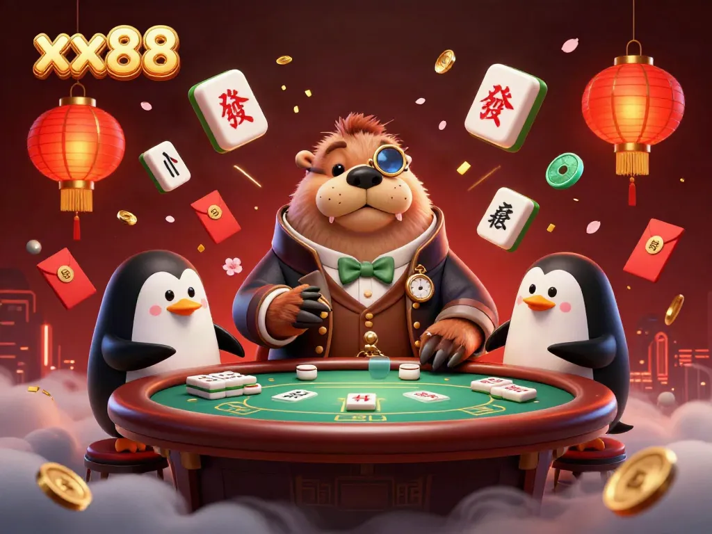 Engage with xx88's underwater poker scene featuring a walrus, penguin dealer, and bluffing pufferfish.