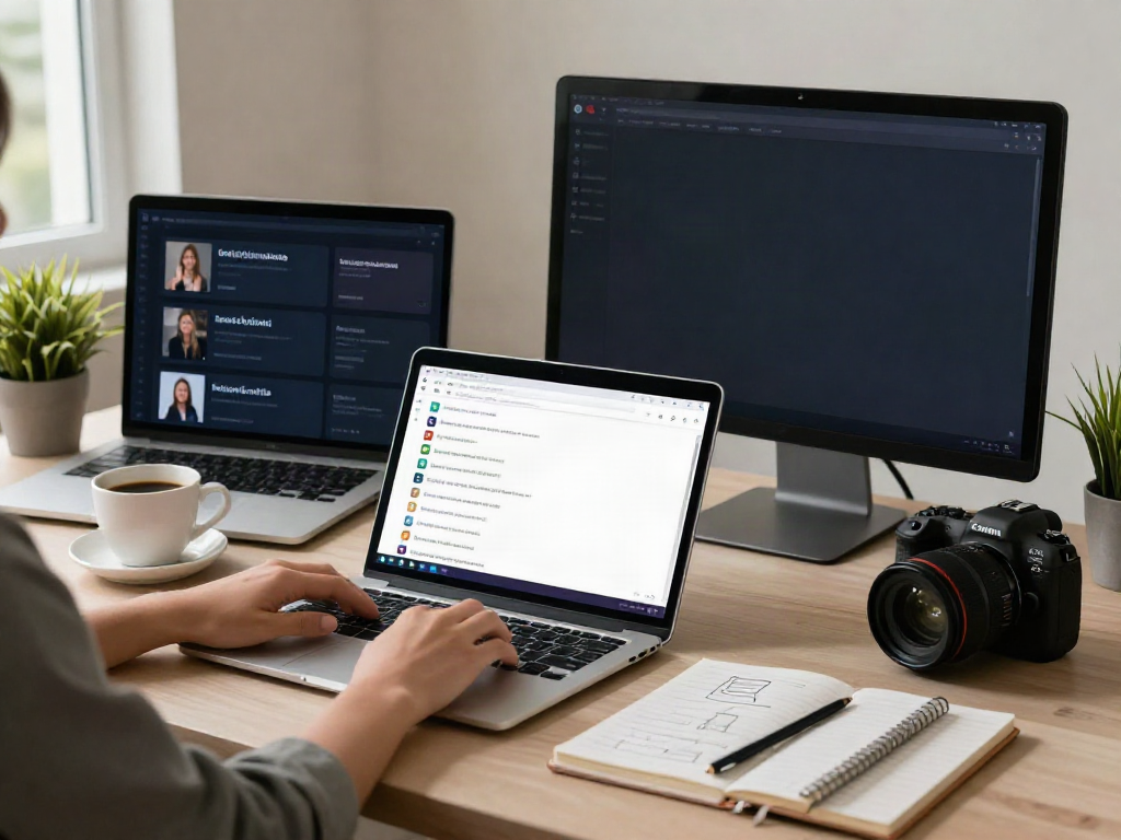 Efficient user navigating a 링크사이트 collection in modern workspace setting