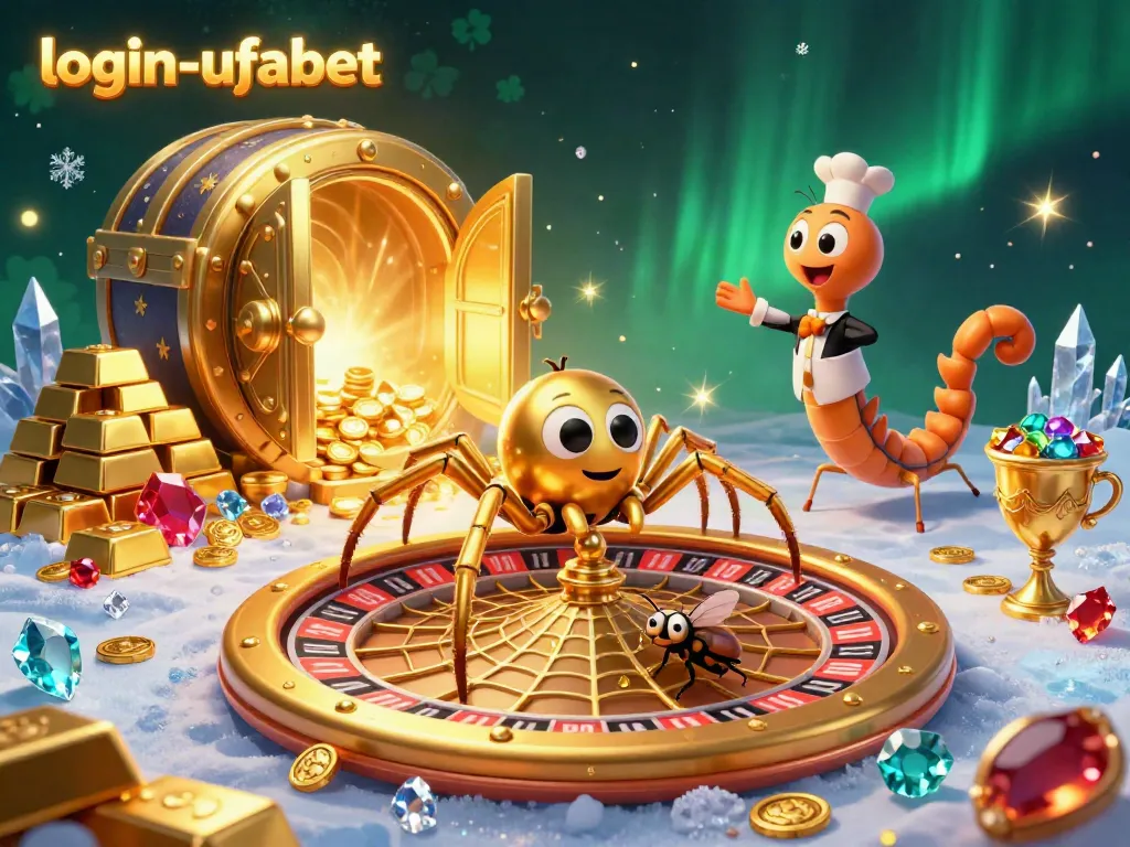 Engage with thrilling gameplay at login-ufabet, featuring a roulette wheel scene with animated characters.