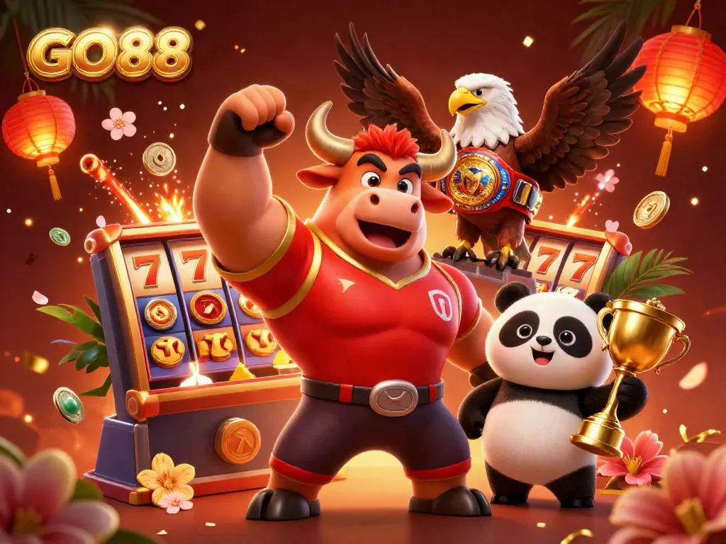 Experience thrilling gameplay with GO88 featuring dynamic characters winning big in a vibrant casino scene.