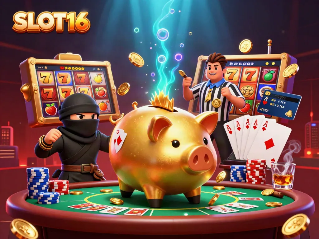 SLOT16 offers thrilling gameplay with vibrant characters and dynamic casino elements in a richly detailed 3D scene.
